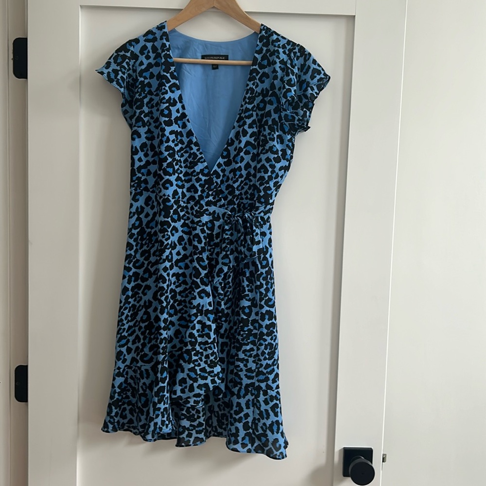 Banana Republic Blue Cheetah Dress